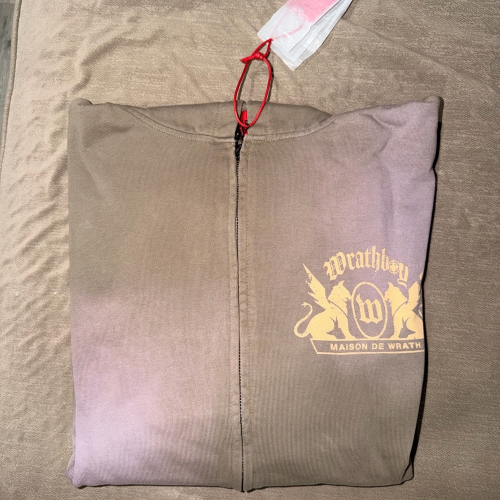 Wrathboy Maison De Wrath Lt Deep Taupe Zip Up Hoodie Sweatshirt Style Size L - Picture 4 of 6